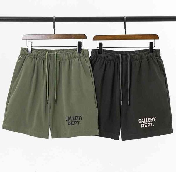 

galleryes trendy shorts short letter printed drawstring nylon loose high street capris casual pants beach quick drying, White;black