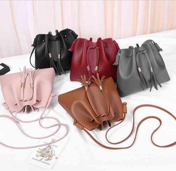 

single shoulder bag bucket women's 2020 new fashion mini bag tassel messenger
