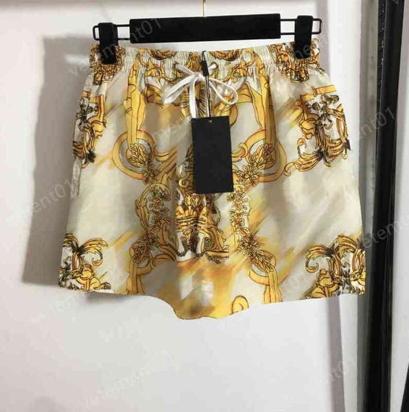 

womens shorts edition letter floral print vintage drawstring wide-leg shorts stretch luxury designer y shorts 0912, White;black