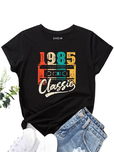 

letter graphic tee 54eh#, White