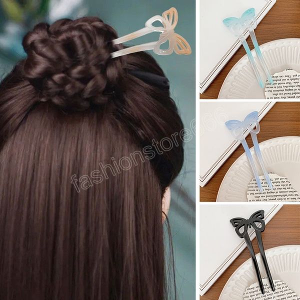 

vintage chinese style hairpins hair stick women butterfly hairpin woman jewelry hair clip accessories, Golden;silver