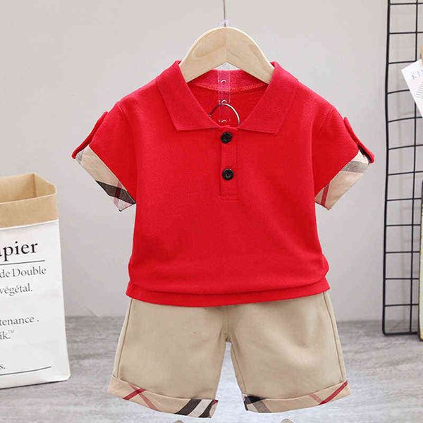 Boy Set Baby Boys Suit 2022 New Cotton Summer Casual Outing Clothes Top Shorts 2PCS Abbigliamento per bambini Infant Kids Fashion G220509