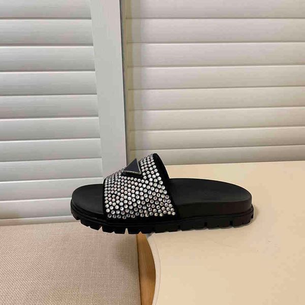 

slippers fenty slides flip flops for women designer sandals leather summer flat slipper woman fashion beach shoes 220812, Black