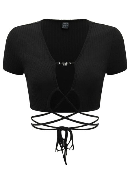 

metal butterfly detail crisscross tie back n33k#, White