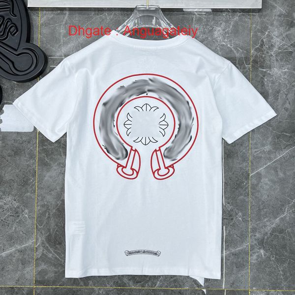 

mens classic luxury t shirts ch brand fashion men sanskrit letter t-shirt horseshoe cross designer tshirts man hip hop sweater summer loose, White;black