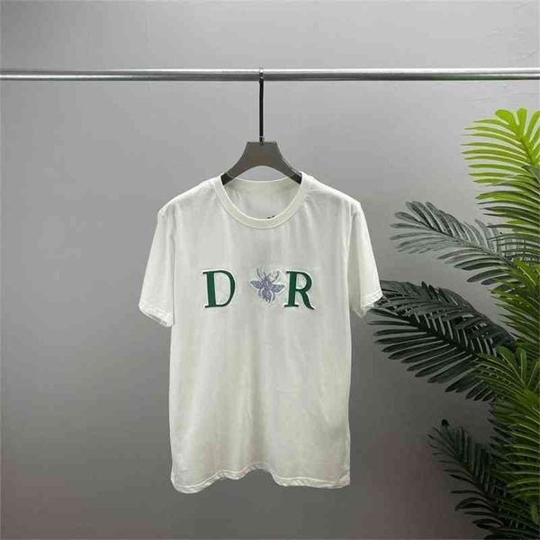 

spring summer new diamond little bee printed letters casual round neck short sleeve t-shirt for men and women 55% off shop sale, White;black