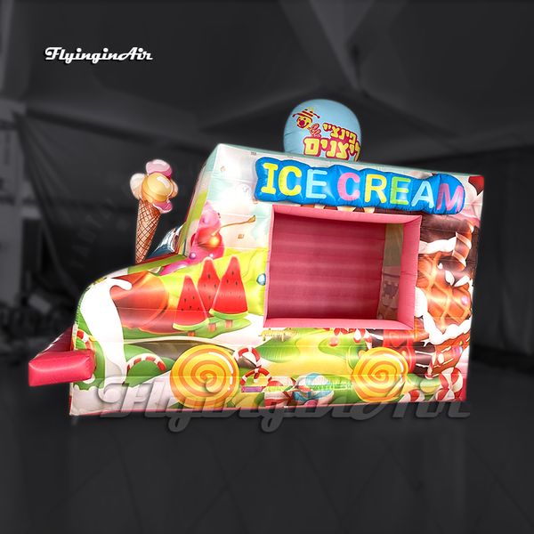 Werbung für aufblasbares Kiosk-Eiswagen, tragbarer temporärer Zelt-Werbestand für Outdoor-Events