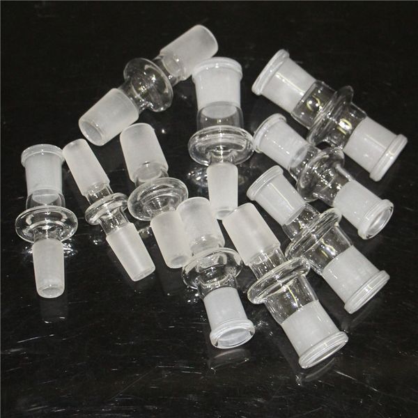 Adattatore in vetro Strumenti per narghilè standard Fornitura diritta 10mm 14mm 18mm Convertitore da maschio a femmina per Bong Bubbler Ashcatcher