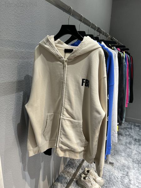 

women's hoodies & sweatshirts designer 21fw fbi burst offset zipper terry os off shoulder loose fit luxurious, Black