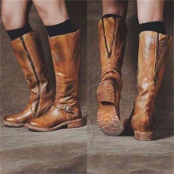 

new style belt buckle martin boots women's low heel leather back zipper knight, Black