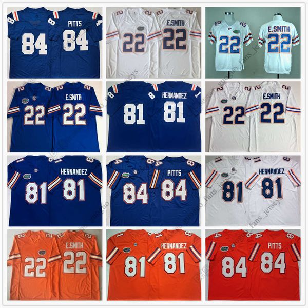 

ncaa florida gators football jersey 22 e.smith 81 aaron hernandez 84 kyle pitts jersey size s--xxxl, Black