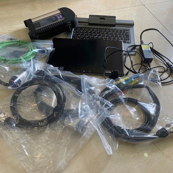 

mb star c4 sd connect 4 with used lapv714 i5 4g v06.2022 latest software 480gb mini ssd for mercedes cars trucks diagnosis