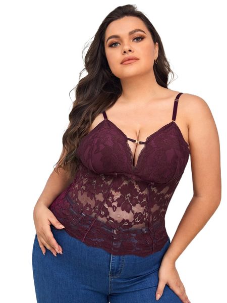 

plus floral lace bralette f8q9#, Black;white