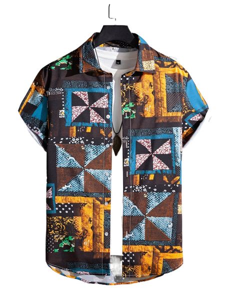 

men random geo print shirt without tee j6up#, White;black