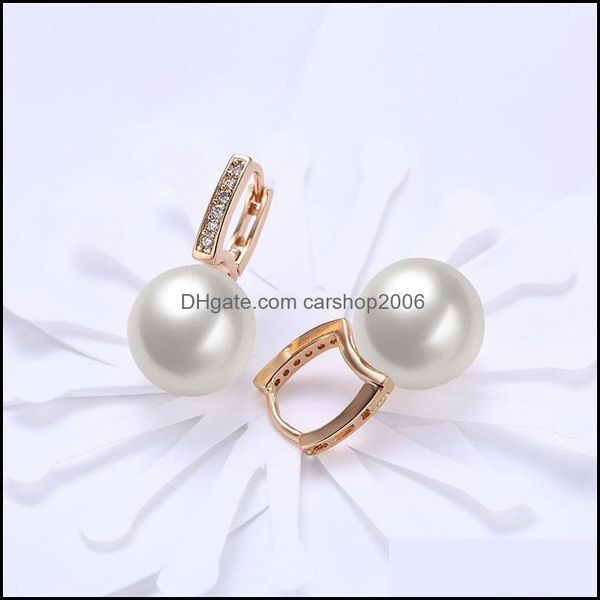 

knot earrings jewelry 925 sterling sier/18k gold pearl aaa zircon for women fashion wedding engagement party gift 1294 t2 drop delivery 2021, Silver