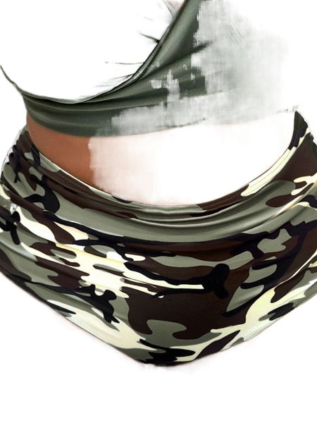 

plus camo print ruched bikini bottom m1zo#, Black