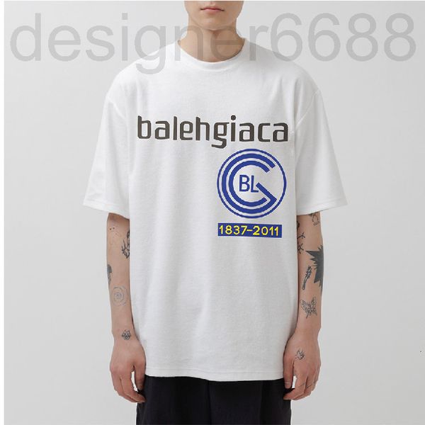 

men's t-shirts designer short sleeve t-shirt men's trend versatile handsome pure cotton high-end non pilling balengiaca letter w24, White;black
