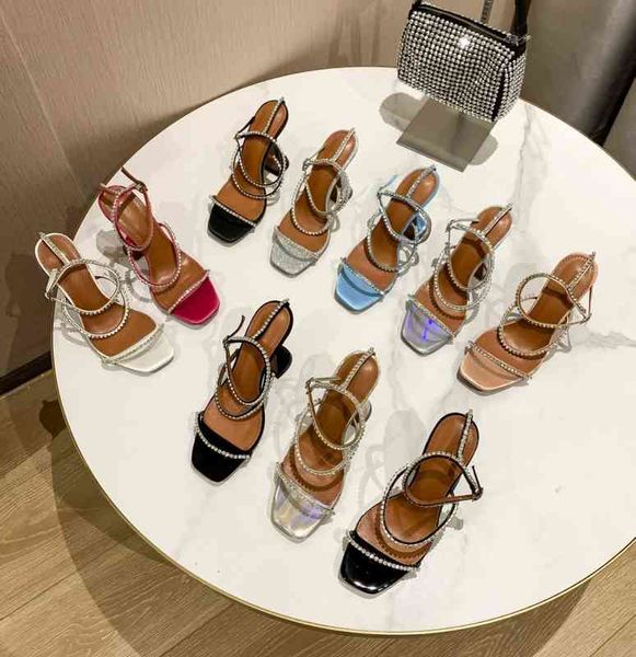

2022 new amina square head with fairy style fashion sandals, Black