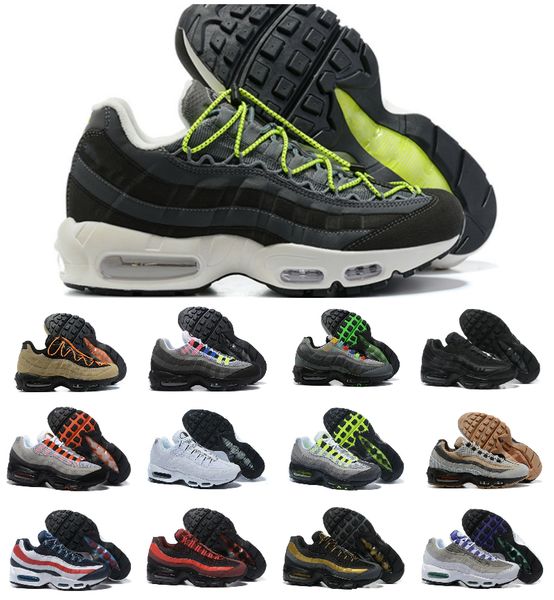 

2022 mens 95 khaki total orange classic running shoes triple black white chaussures 95s neon greedy 3.0 grape safari designer men sports tra
