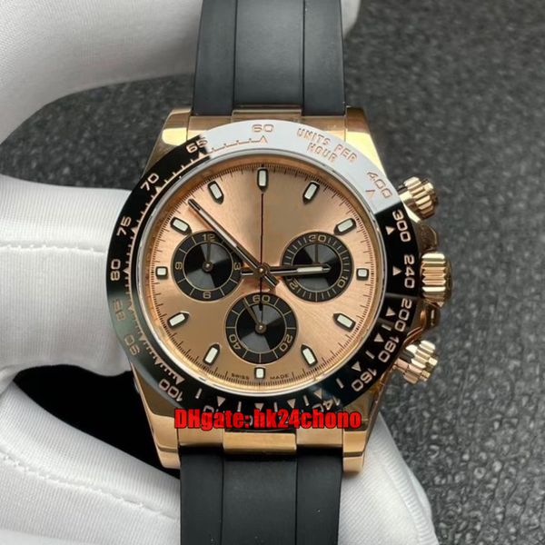 N Factory v4 Relógios de luxo 116515ln 40mm Borte de cerâmica Cal.4130 Cronógrafo automático masculino Relógio rosa Dial dourado