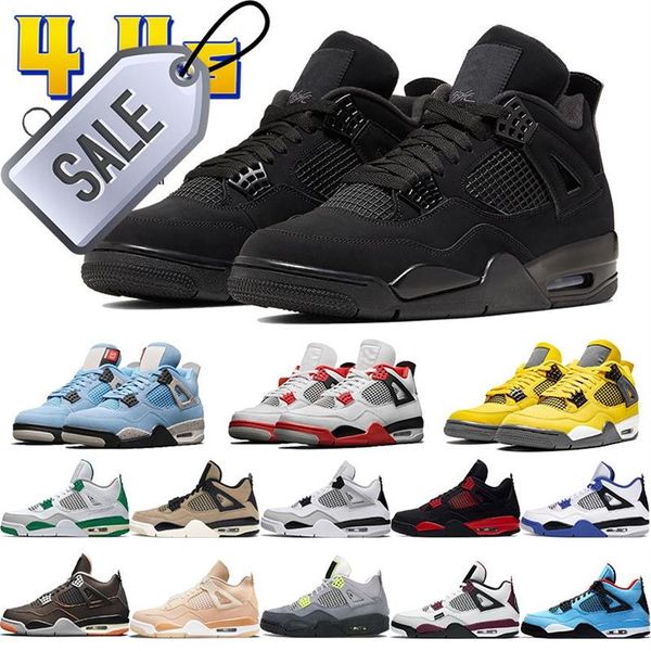 

black cat tour yellow 4 4s basketball shoes men women sneakers university blue cactus jack shimmer sp pine green fire red metallic268t