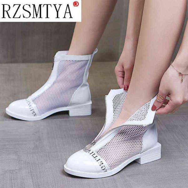 2021 sommer Stiefel Neue Aushöhlen Frauen Sandalen Mode Atmungsaktive Mesh Schuhe Ankle Cool Boot mit Verband Frauen Martin Stiefel y220729