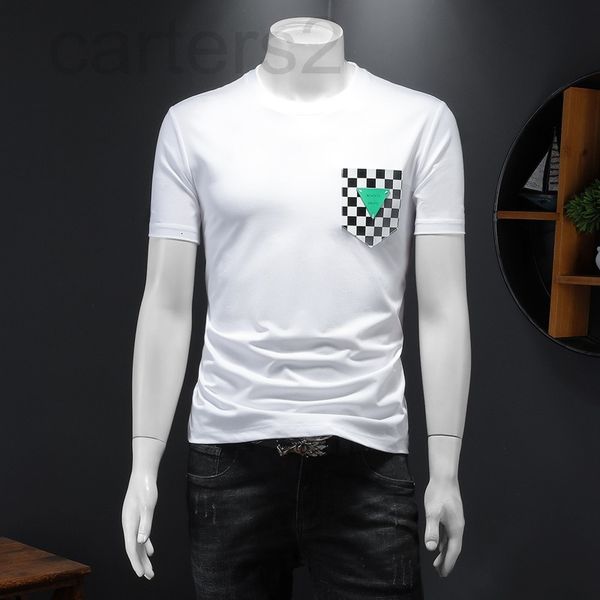 

men's t-shirts designer 2022 summer european mercerized cotton printed t-shirt fake mold loose to 200kg-h112860 tlvm2022, White;black