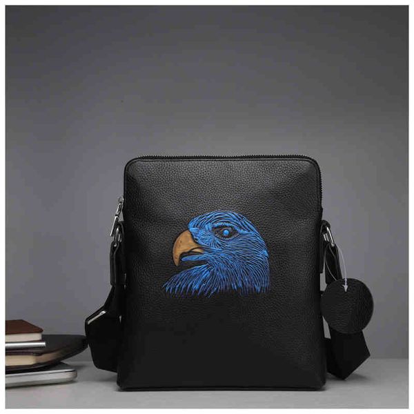 

handbags bags leather men's shoulder 2022 new casual korean men's leather fashion messenger, Black;red