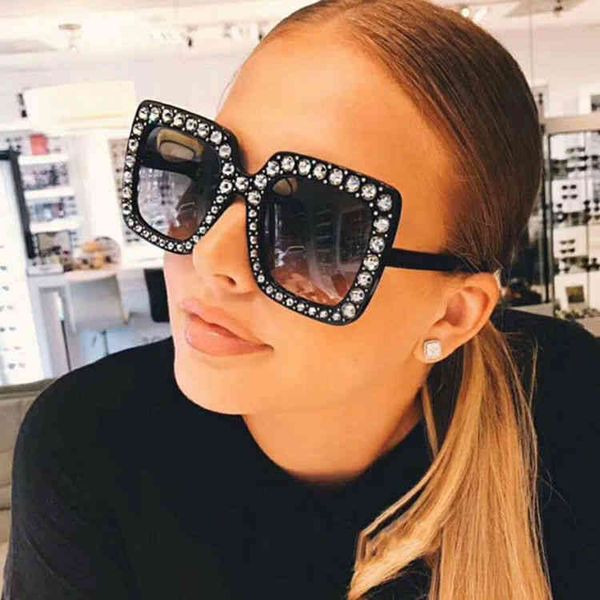 

gg designer cycle luxurious cc sunglasses hip hop glasses european american fashion large frame imitation diamond 5702 square versatile tren, White;black
