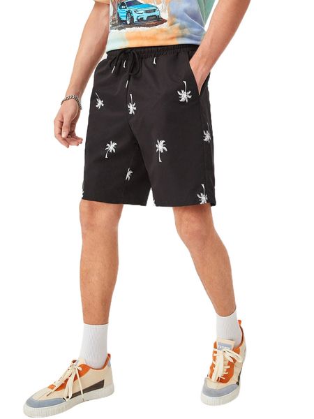 

men coconut print shorts m6i8#, White;black