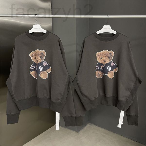 

women's hoodies & sweatshirts designer correct version w 20fw bear round neck sweater trendy women thin men's couple 7rox, Black