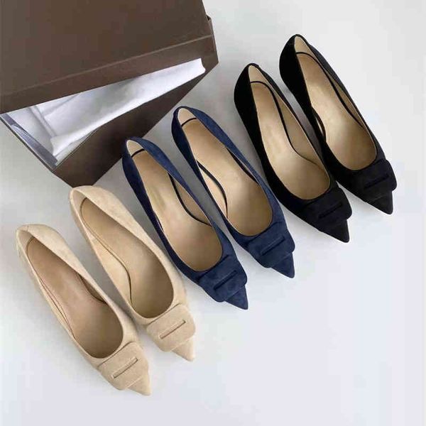 

sandals light luxury spring real sheepskin sheep anti cashmere cat heel middle pointed shallow mouth cover foot elegant women's single, Black