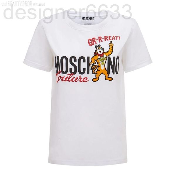 

women's t-shirt designer mos spring and summer regular round neck capsule series limited to the year of tiger for men women, versatile, White