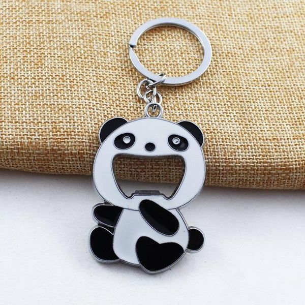 Schlüsselanhänger Tragbarer süßer Panda-Flaschenöffner Schlüsselanhänger Novely Beer Soda Schlüsselanhänger Ring Weihnachtsgeschenk Bar ToolKeychains Emel22