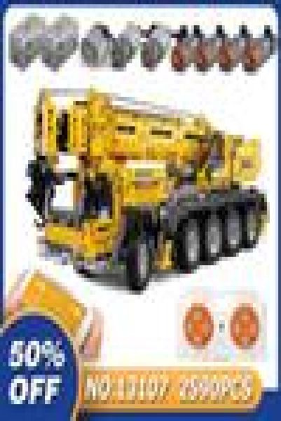 

mould king 13107 hightech motor power mobile crane mk ii car building kits blocks bricks app rc crane truck toys gifts
