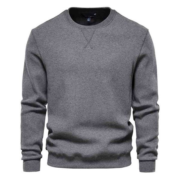 

aiopeson cotton o-neck sweatshirts men casual solid color pullover hoodies men autumn fashion simple brand man sweatshirt 210924, Black