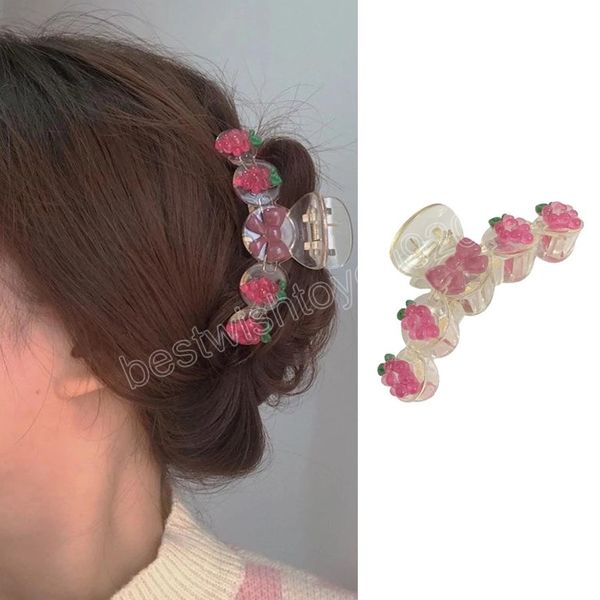

acrylic grape hair clips for women fashion plastic gripper hair claws hairpins clamp barrette hairgrips hairwear jewelry, Golden;silver