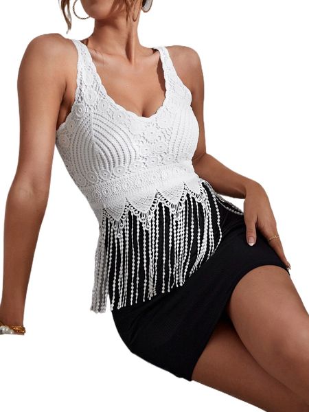 

two tone contrast guipure lace fringe trim bodycon dress n7pe#, Black;gray