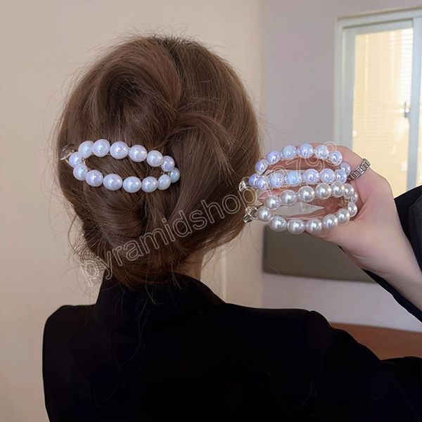 Perle geometriche Forcine per capelli Fermagli per capelli Gioielli Clip a banana Copricapo Donna Fermacapelli Ragazza Coda di cavallo Mollette Forcine