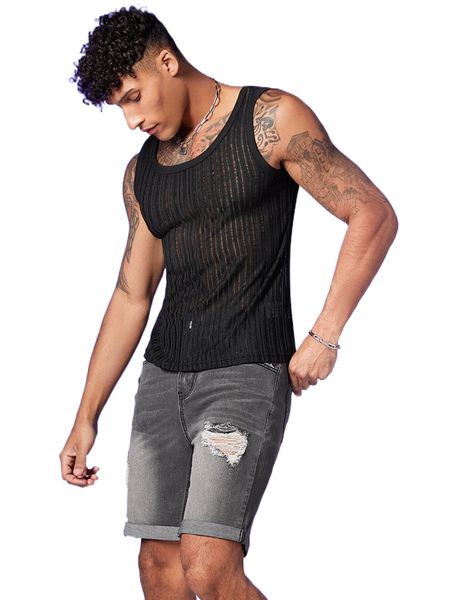 

men solid sheer tank h8mk#, White;black