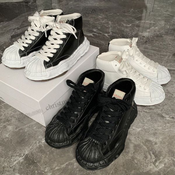 

2022 high blakey maison mihara yasuhiro mmy mens canvas shoe for men miharayasuhiro shell toe cap skate shoes stc women signature leather sk, Black