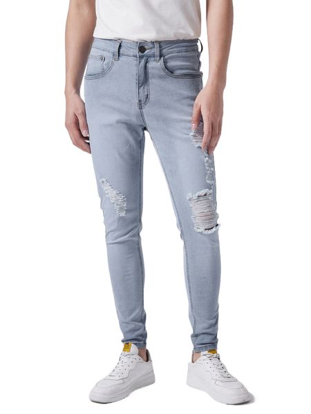 

men ripped frayed skinny jeans m6gz#, Blue