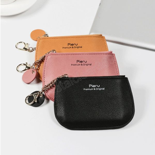 

portable shell coin purse storage bag ultra-thin coin bags mini zipper wallet ladies solid color simple, White