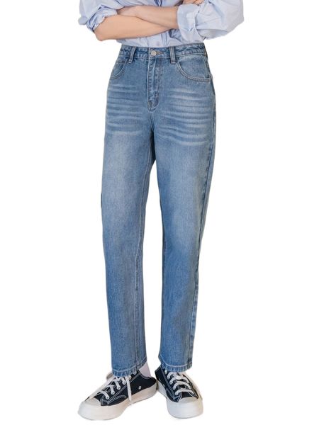 

dazy pocket detail tapered jeans 07ld#, Blue