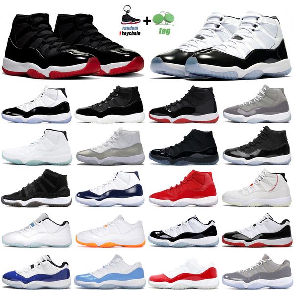 

jumpman 11 11s basketball shoes jubilee 25th anniversary bred concord 45 prom night legend blue cool grey mens trainers sport sneakers, Black