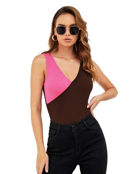 

x norah buhairi ribbed knit colorblock tank 54tk#, White