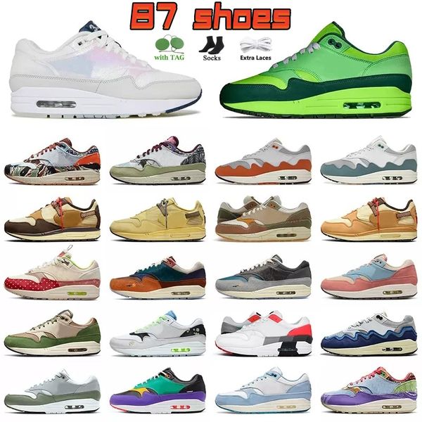 

2022 sports max 1 87s running shoes for men women patta waves blueprint light madder root la ville lumiere patta black grey 1 87 trainers sn