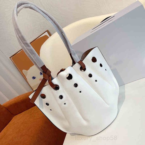 

crossbody shell bag tote women pleated perforated handbag shoulder soft leather luxury designer brand crobody female bucket