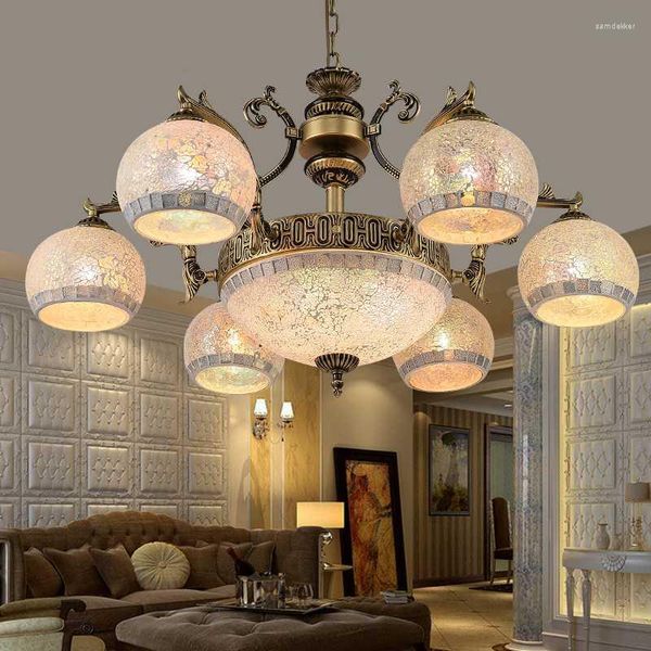 Kolye lambaları Avrupa tarzı oturma odası bronz avize mum lamba modern yemek yatak odası çift chandelierpendent