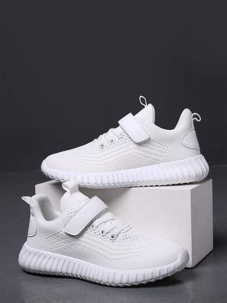 

boys lace-up front hook-and-loop fastener running shoes she, Black